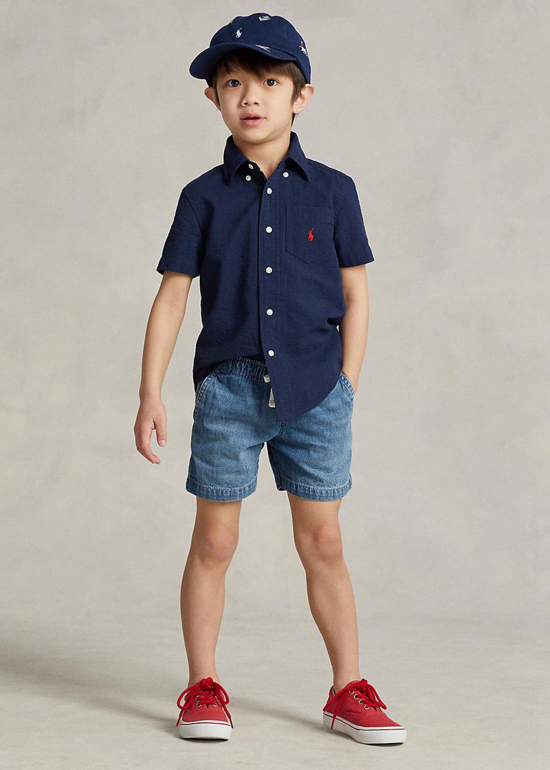 ポロ ラルフ ローレン ショーツ ボーイ 青 1.5-6 年 Polo Prepster デニム GQPEJ3512